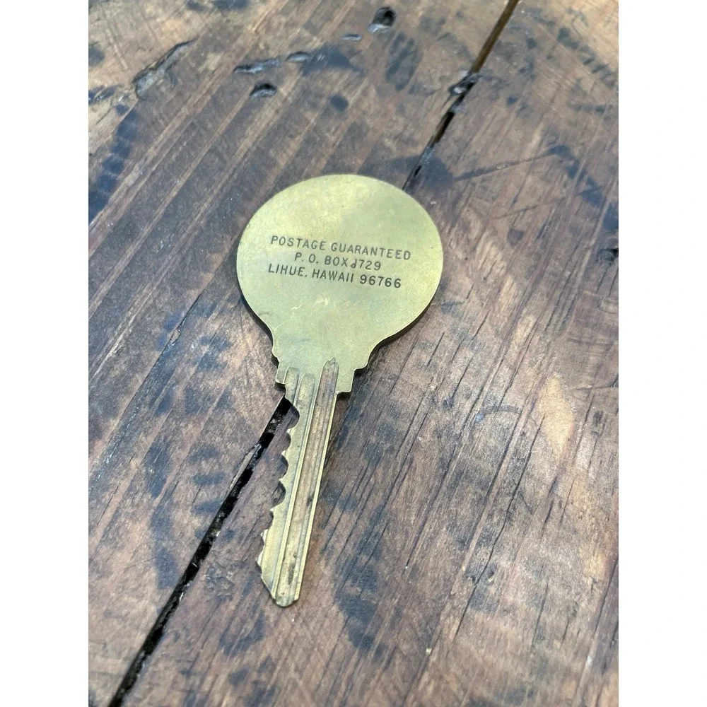 Vintage Kauai Surf Hotel Key Brass Room 554 Lihue Hawaii 1960s 1970s Tiki Era